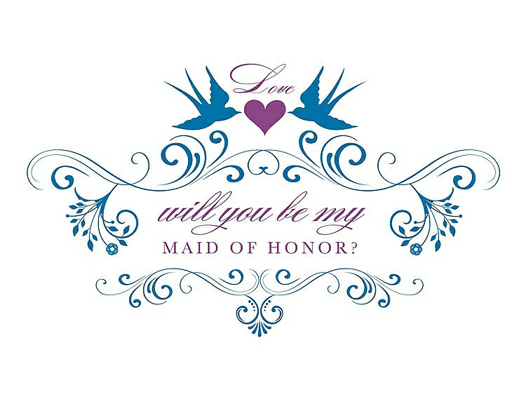 Front View - Cerulean & Orchid Will You Be My Maid of Honor Card - Classic