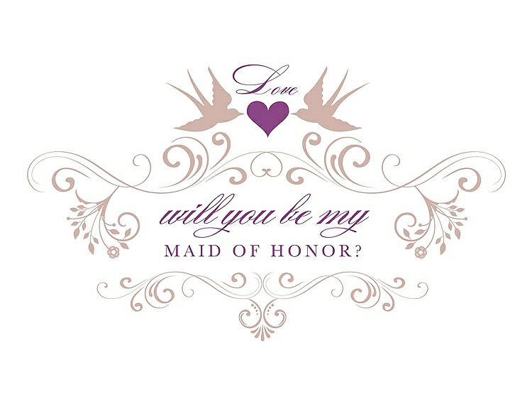 Front View - Pearl Pink & Orchid Will You Be My Maid of Honor Card - Classic
