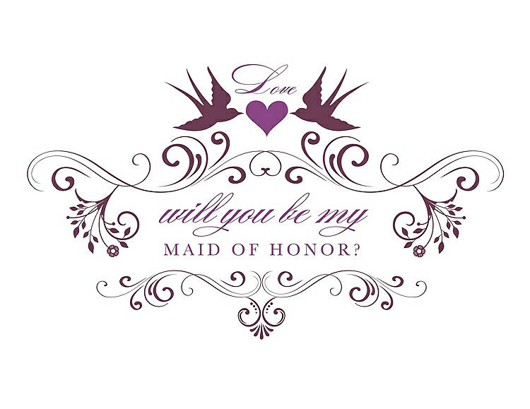 Front View - Plum Raisin & Orchid Will You Be My Maid of Honor Card - Classic
