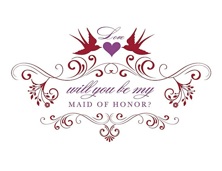 Front View - Barcelona & Orchid Will You Be My Maid of Honor Card - Classic