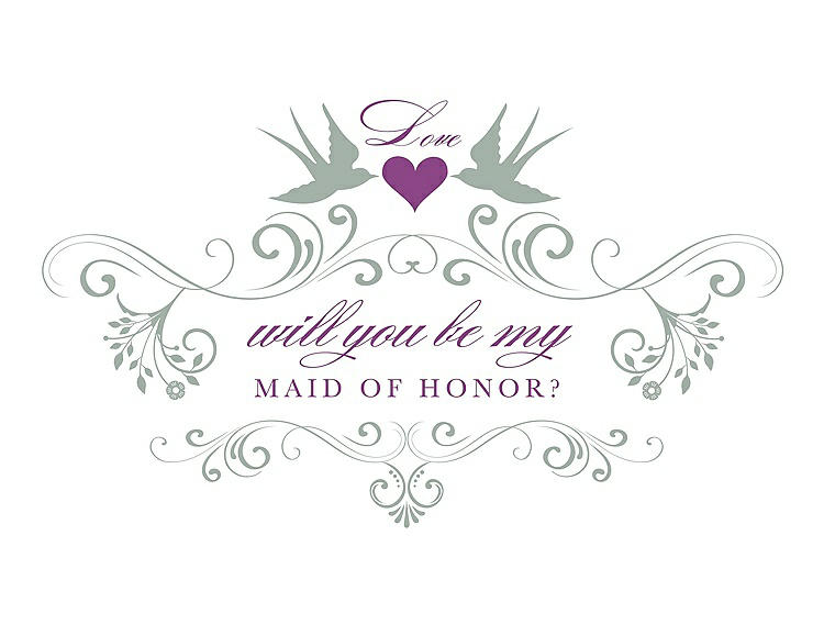 Front View - Celadon & Orchid Will You Be My Maid of Honor Card - Classic