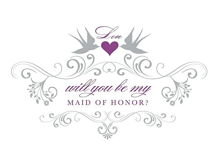 Front View - Frost & Orchid Will You Be My Maid of Honor Card - Classic