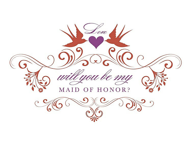 Front View - Fiesta & Orchid Will You Be My Maid of Honor Card - Classic