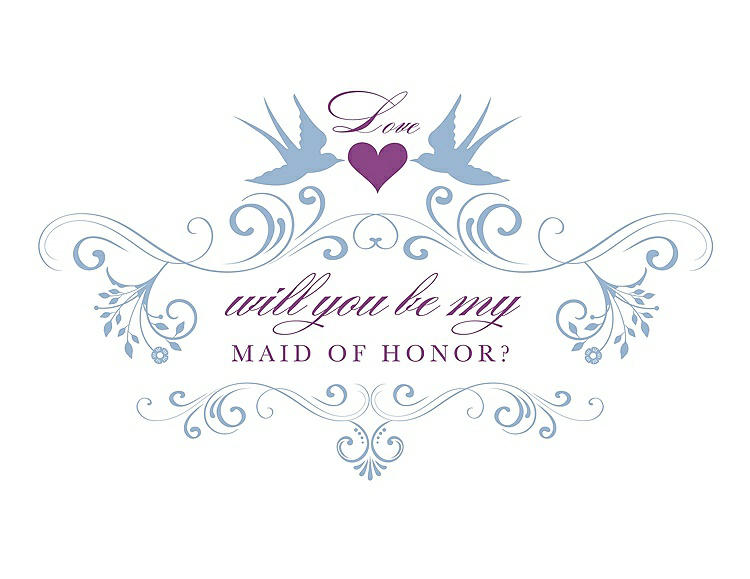Front View - Ice Blue & Orchid Will You Be My Maid of Honor Card - Classic