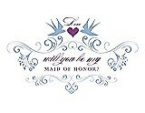 Front View Thumbnail - Ice Blue & Orchid Will You Be My Maid of Honor Card - Classic