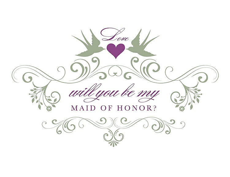 Front View - Kiwi & Orchid Will You Be My Maid of Honor Card - Classic