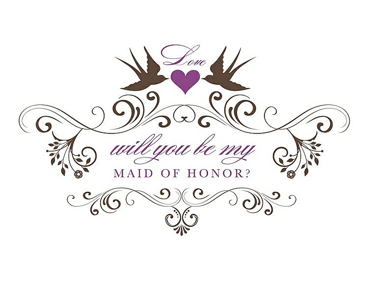 Front View - Latte & Orchid Will You Be My Maid of Honor Card - Classic