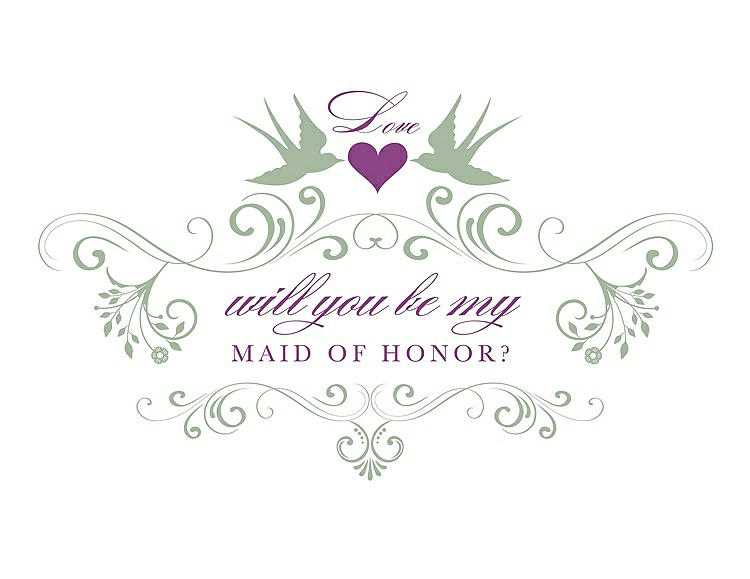 Front View - Mermaid & Orchid Will You Be My Maid of Honor Card - Classic