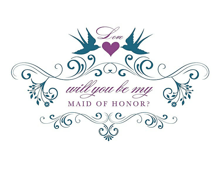 Front View - Mosaic & Orchid Will You Be My Maid of Honor Card - Classic