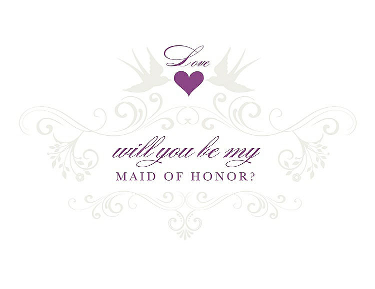 Front View - Marshmallow & Orchid Will You Be My Maid of Honor Card - Classic