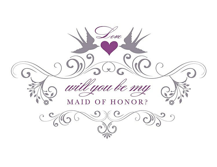 Front View - Shadow & Orchid Will You Be My Maid of Honor Card - Classic