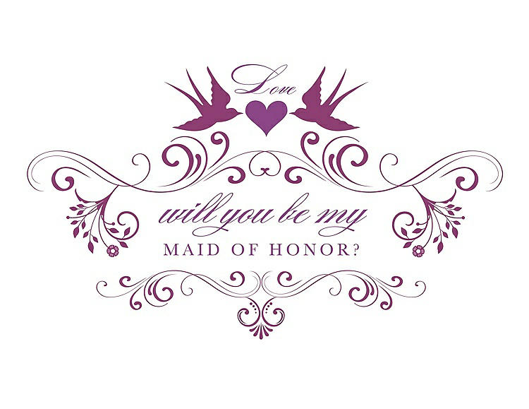 Front View - Sugar Plum & Orchid Will You Be My Maid of Honor Card - Classic