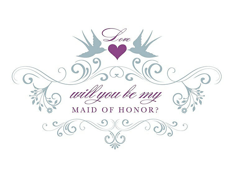 Front View - Surf Spray & Orchid Will You Be My Maid of Honor Card - Classic
