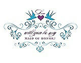 Front View Thumbnail - Turquoise & Orchid Will You Be My Maid of Honor Card - Classic