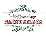 Front View Thumbnail - Juniper & Perfect Coral Will You Be My Bridesmaid Card - Vintage