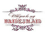 Front View Thumbnail - Watermelon & Perfect Coral Will You Be My Bridesmaid Card - Vintage