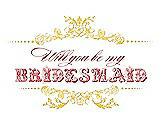 Front View Thumbnail - Daisy & Perfect Coral Will You Be My Bridesmaid Card - Vintage