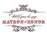 Front View Thumbnail - Paradise & Perfect Coral Will You Be My Matron of Honor Card - Vintage