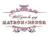 Front View Thumbnail - American Beauty & Perfect Coral Will You Be My Matron of Honor Card - Vintage