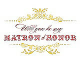 Front View Thumbnail - Daisy & Perfect Coral Will You Be My Matron of Honor Card - Vintage