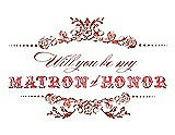 Front View Thumbnail - Fiesta & Perfect Coral Will You Be My Matron of Honor Card - Vintage