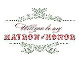 Front View Thumbnail - Mermaid & Perfect Coral Will You Be My Matron of Honor Card - Vintage