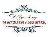 Front View Thumbnail - Mosaic & Perfect Coral Will You Be My Matron of Honor Card - Vintage