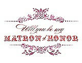 Front View Thumbnail - Pretty In Pink & Perfect Coral Will You Be My Matron of Honor Card - Vintage