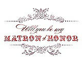 Front View Thumbnail - Quartz & Perfect Coral Will You Be My Matron of Honor Card - Vintage