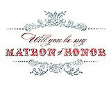 Front View Thumbnail - Surf Spray & Perfect Coral Will You Be My Matron of Honor Card - Vintage