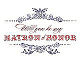 Front View Thumbnail - Tahiti & Perfect Coral Will You Be My Matron of Honor Card - Vintage