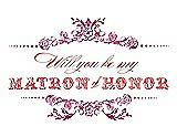 Front View Thumbnail - Tutti Frutti & Perfect Coral Will You Be My Matron of Honor Card - Vintage