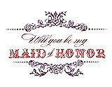 Front View Thumbnail - Paradise & Perfect Coral Will You Be My Maid of Honor Card - Vintage