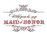 Front View Thumbnail - Rosebud & Perfect Coral Will You Be My Maid of Honor Card - Vintage