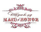 Front View Thumbnail - Pantone Honeysuckle & Perfect Coral Will You Be My Maid of Honor Card - Vintage