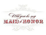 Front View Thumbnail - Marshmallow & Perfect Coral Will You Be My Maid of Honor Card - Vintage