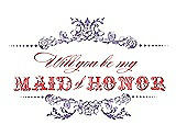 Front View Thumbnail - Passion & Perfect Coral Will You Be My Maid of Honor Card - Vintage