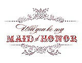 Front View Thumbnail - Quartz & Perfect Coral Will You Be My Maid of Honor Card - Vintage