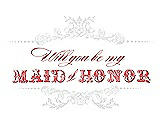 Front View Thumbnail - Starlight & Perfect Coral Will You Be My Maid of Honor Card - Vintage