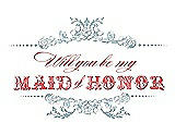 Front View Thumbnail - Surf Spray & Perfect Coral Will You Be My Maid of Honor Card - Vintage