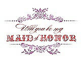 Front View Thumbnail - Tulip & Perfect Coral Will You Be My Maid of Honor Card - Vintage
