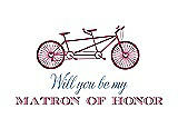 Front View Thumbnail - Berry Twist & Cornflower Will You Be My Matron of Honor Card - Bike