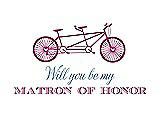 Front View Thumbnail - Cerise & Cornflower Will You Be My Matron of Honor Card - Bike