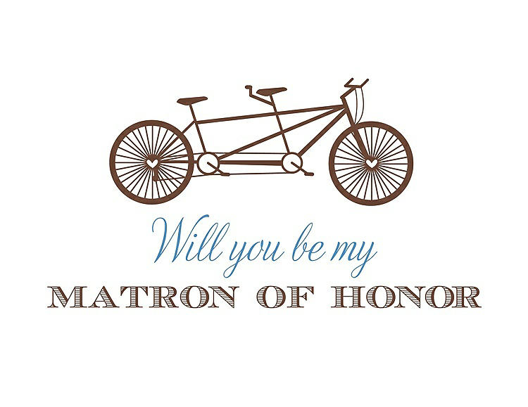Front View - Cinnamon & Cornflower Will You Be My Matron of Honor Card - Bike