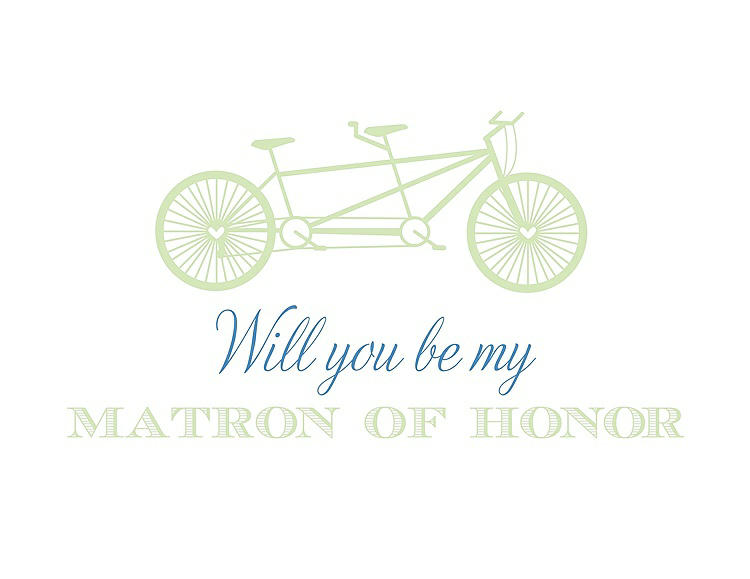 Front View - Honey Dew & Cornflower Will You Be My Matron of Honor Card - Bike