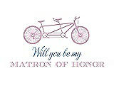 Front View Thumbnail - Hyacinth (iridescent Taffeta) & Cornflower Will You Be My Matron of Honor Card - Bike