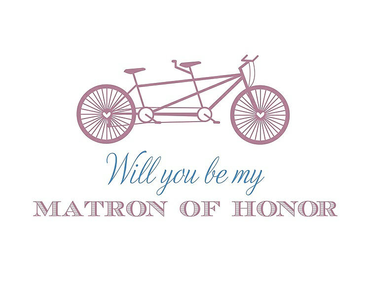 Front View - Rosebud & Cornflower Will You Be My Matron of Honor Card - Bike