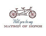 Front View Thumbnail - Spanish Rose & Cornflower Will You Be My Matron of Honor Card - Bike