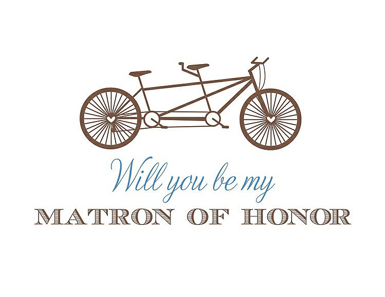Front View - Almond & Cornflower Will You Be My Matron of Honor Card - Bike