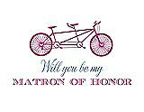 Front View Thumbnail - American Beauty & Cornflower Will You Be My Matron of Honor Card - Bike